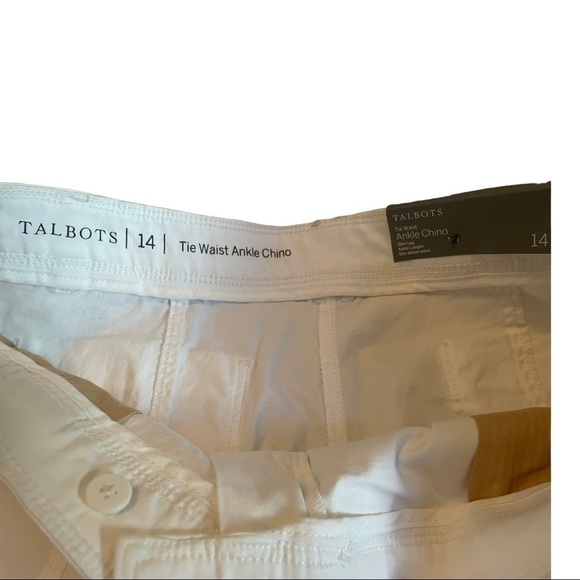 𝅺talbots TIE WAIST CHINOS ankle in white - Picture 9 of 15
